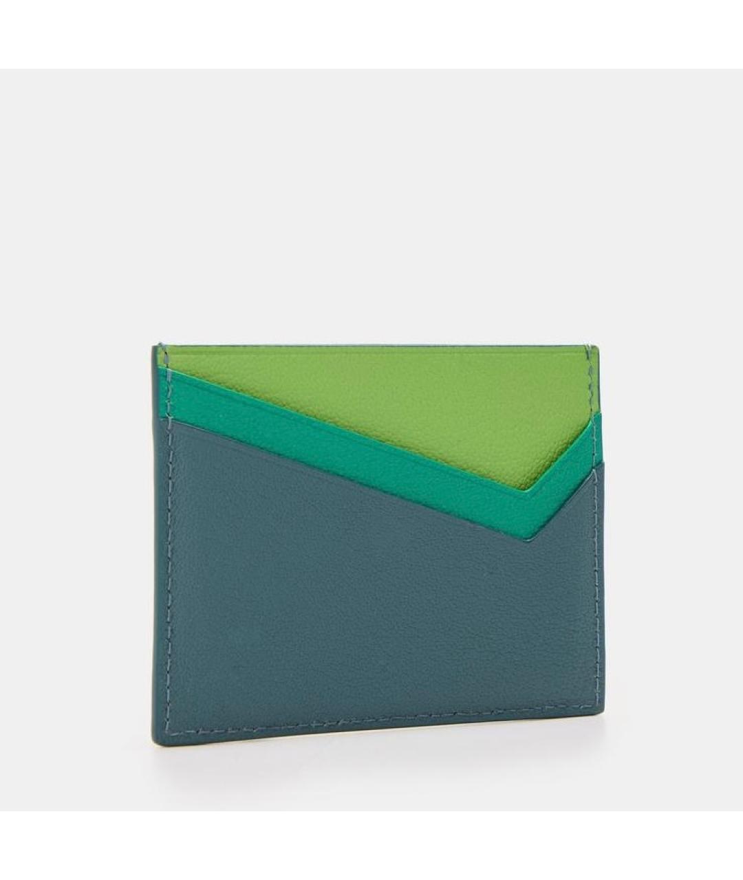 TIFFANY&CO Зеленый кожаный кардхолдер, фото 3