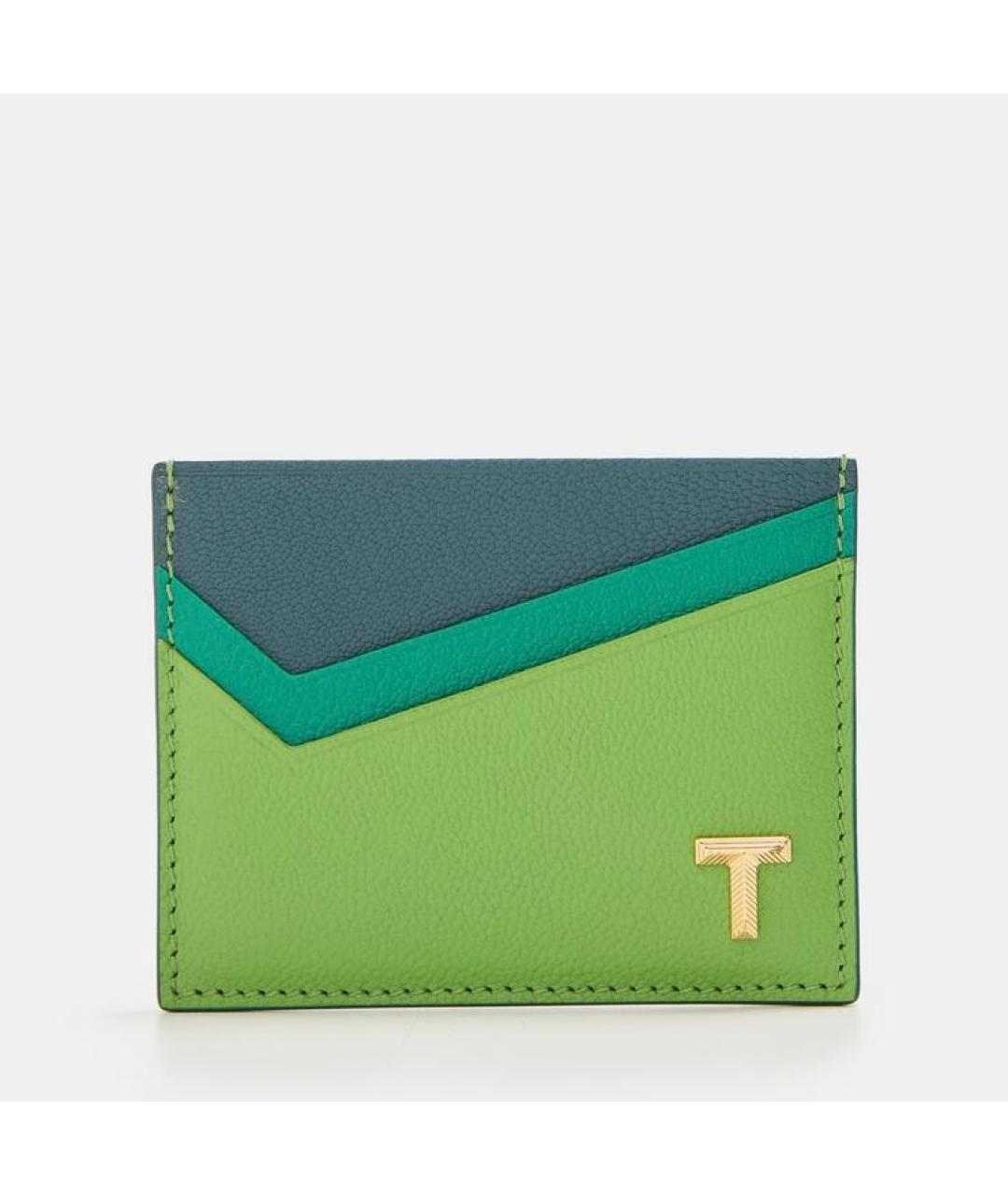 TIFFANY&CO Зеленый кожаный кардхолдер, фото 4