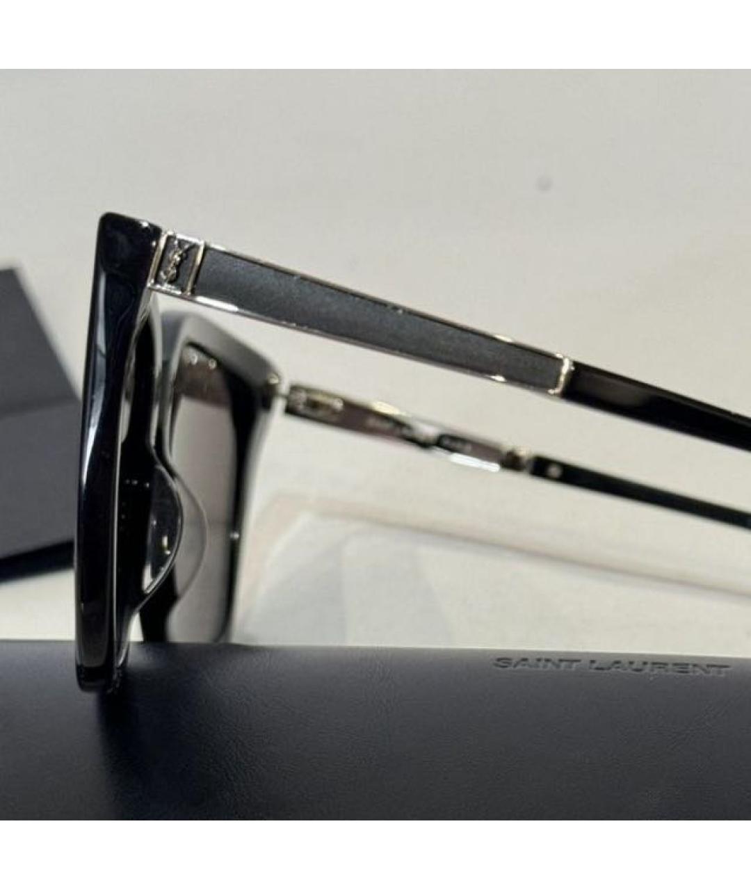 SAINT LAURENT Черные пластиковые солнцезащитные очки, фото 5