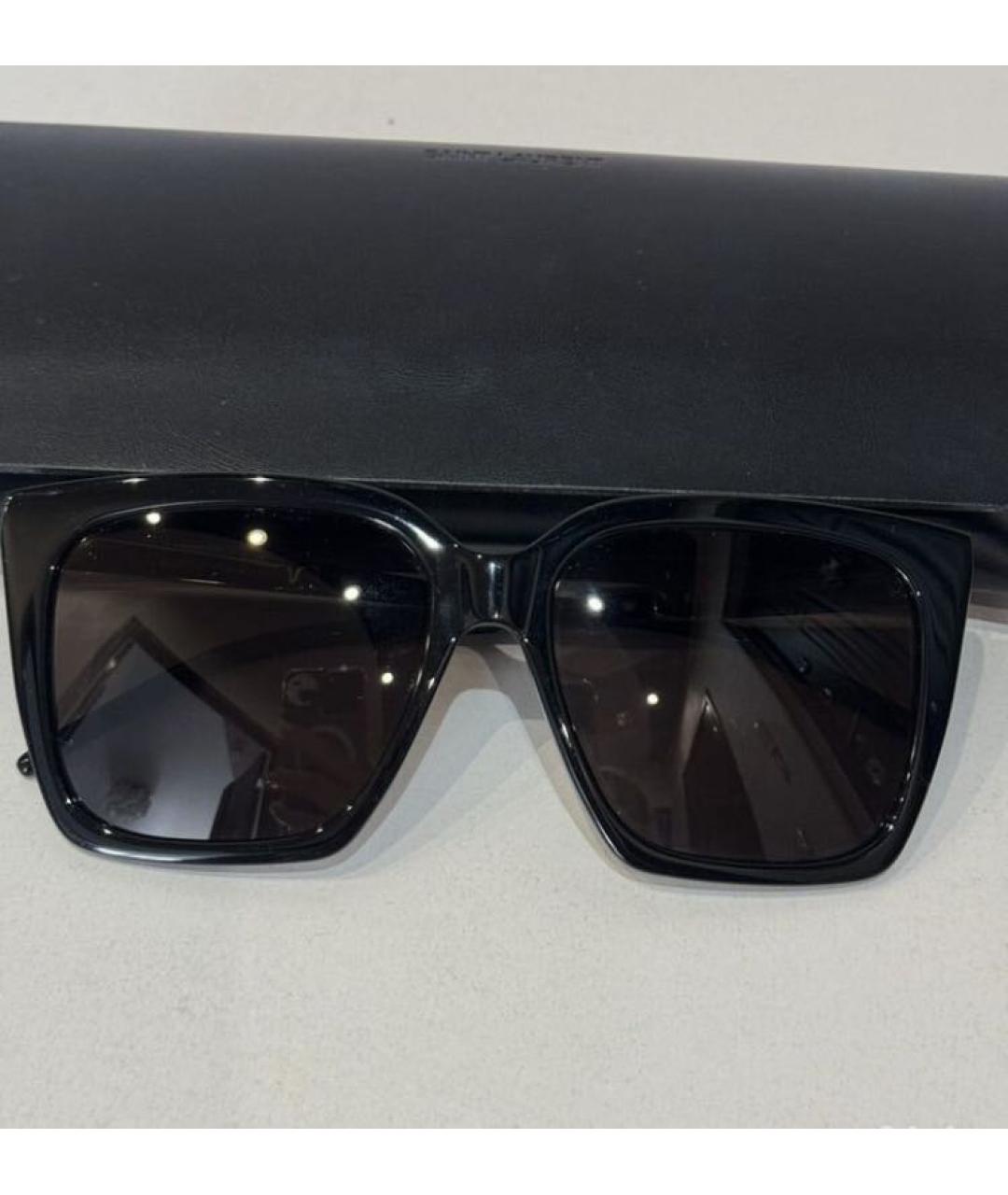 SAINT LAURENT Черные пластиковые солнцезащитные очки, фото 2