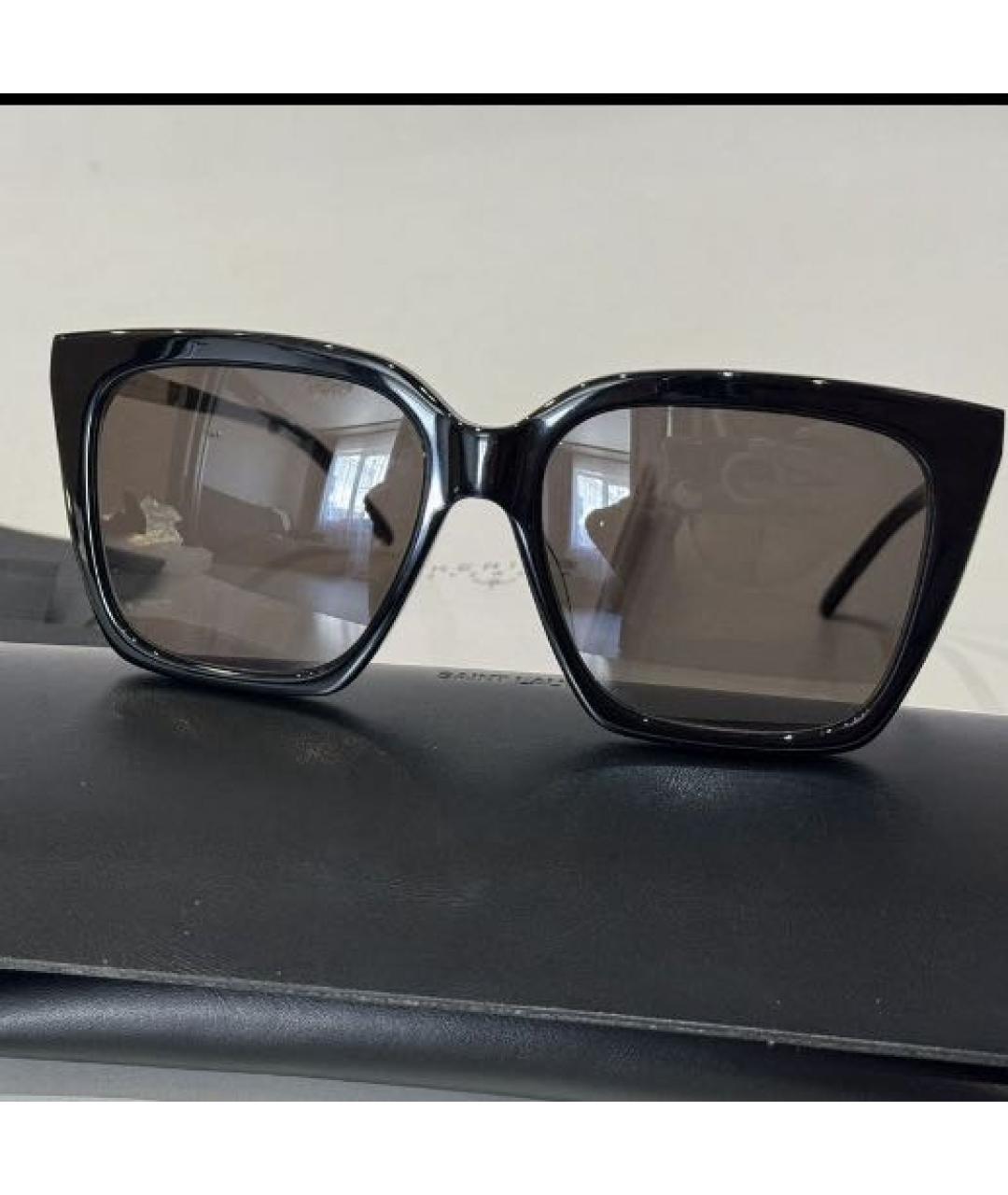 SAINT LAURENT Черные пластиковые солнцезащитные очки, фото 8