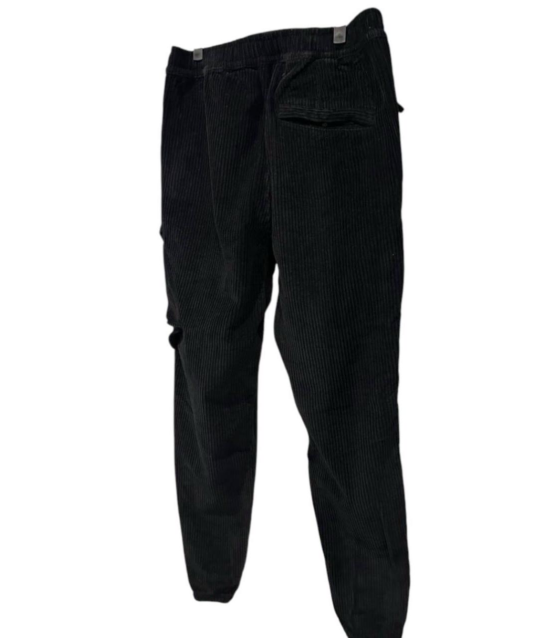 STONE ISLAND Черные хлопковые повседневные брюки, фото 3