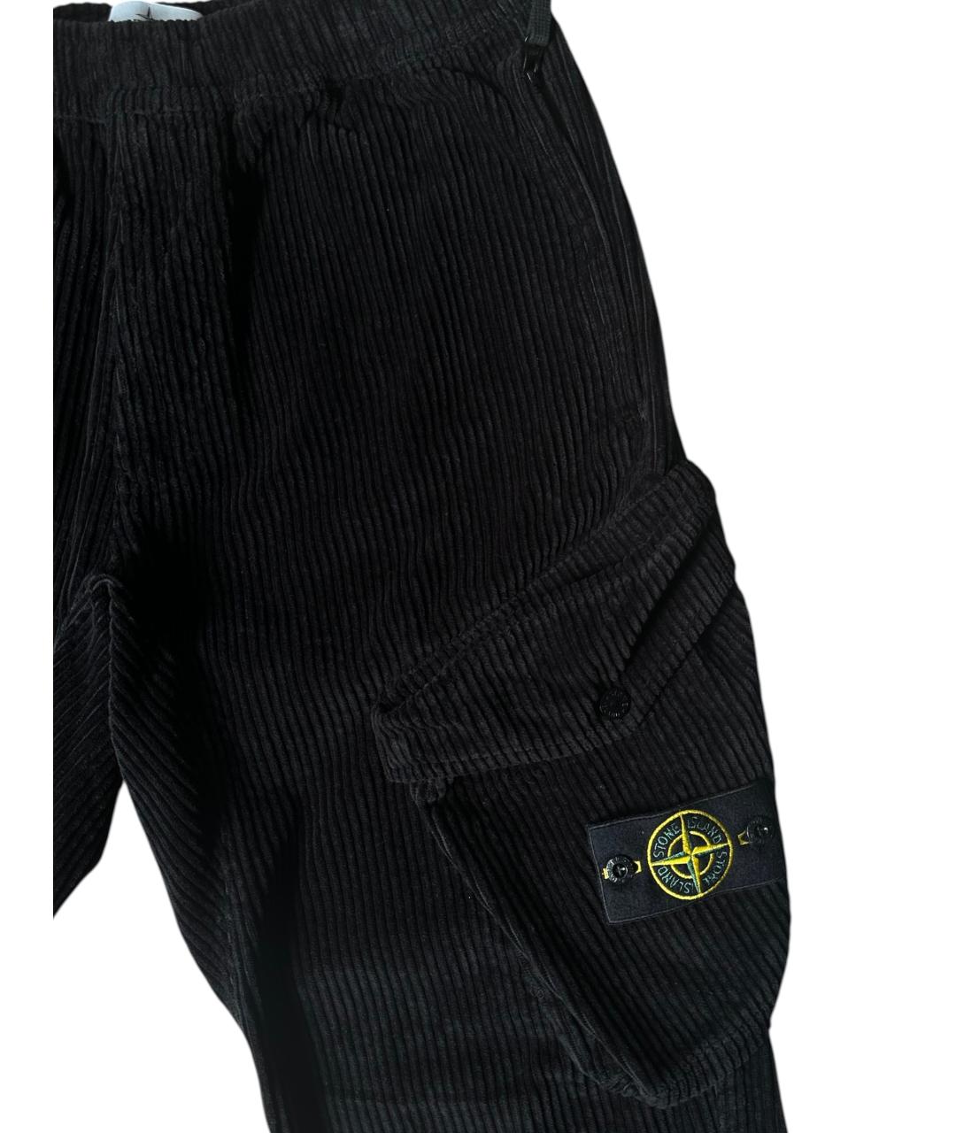 STONE ISLAND Черные хлопковые повседневные брюки, фото 2