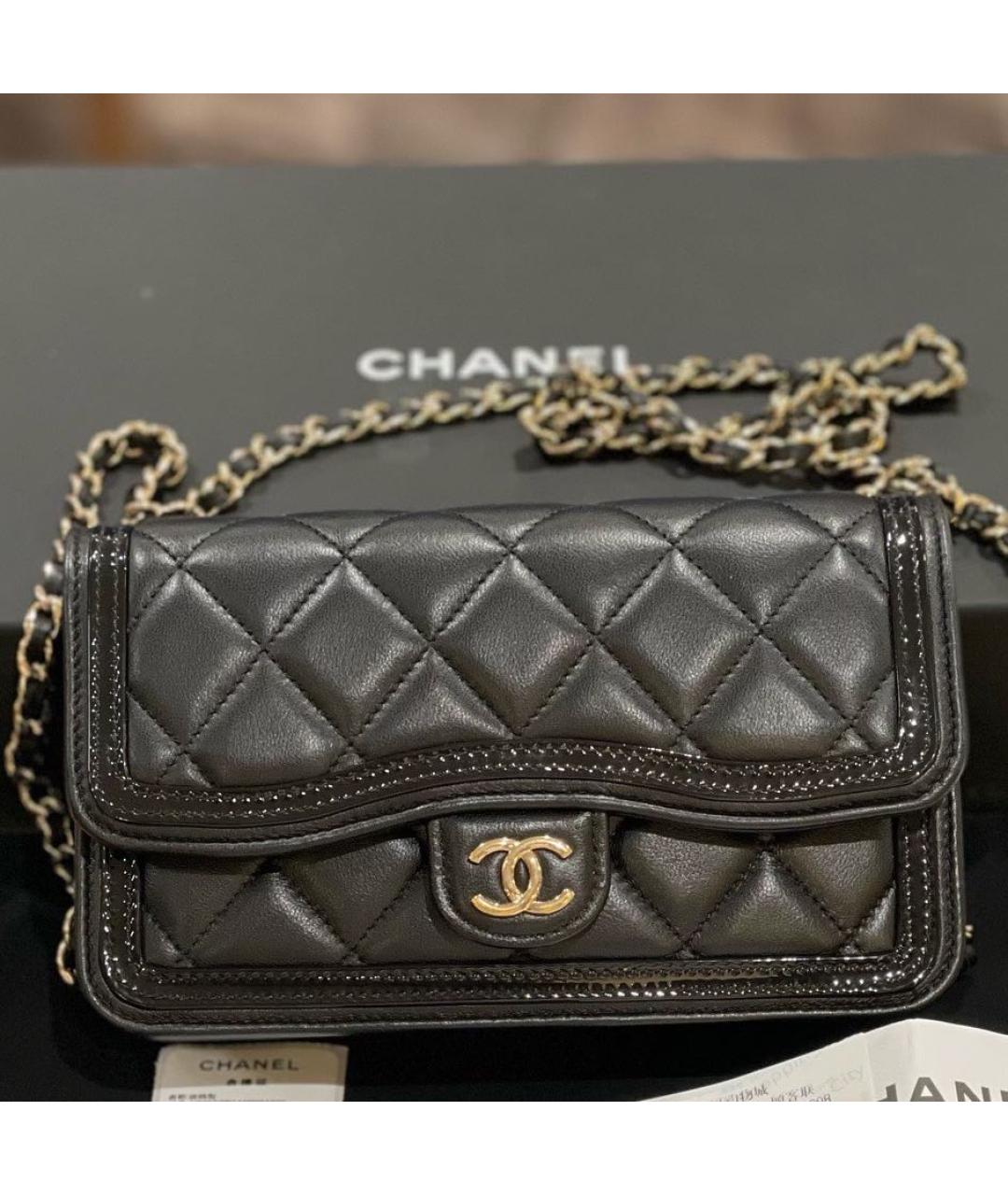 CHANEL Черная кожаная сумка через плечо, фото 8