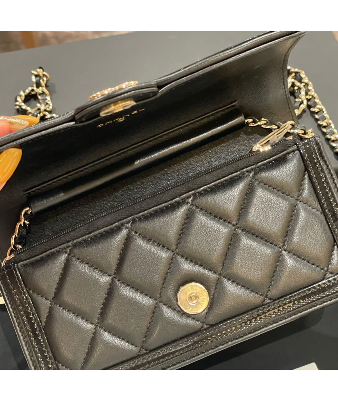 CHANEL Черная кожаная сумка через плечо, фото 6