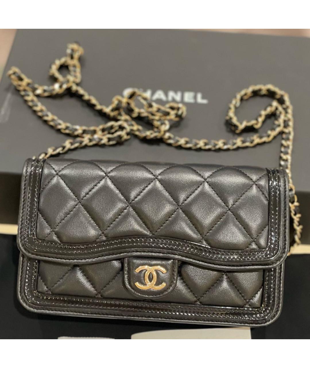 CHANEL Черная кожаная сумка через плечо, фото 4