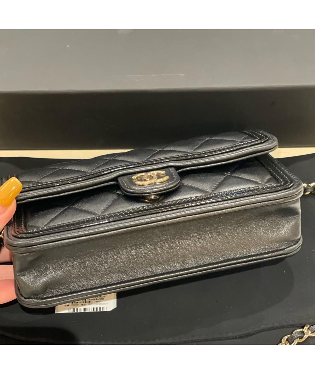 CHANEL Черная кожаная сумка через плечо, фото 5