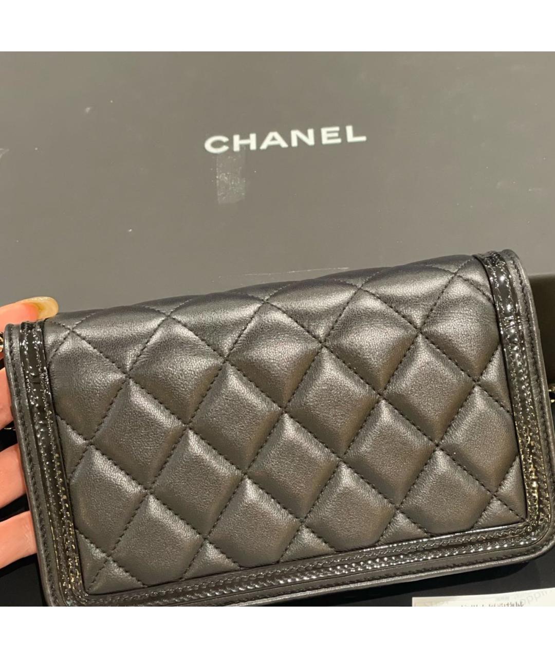 CHANEL Черная кожаная сумка через плечо, фото 3