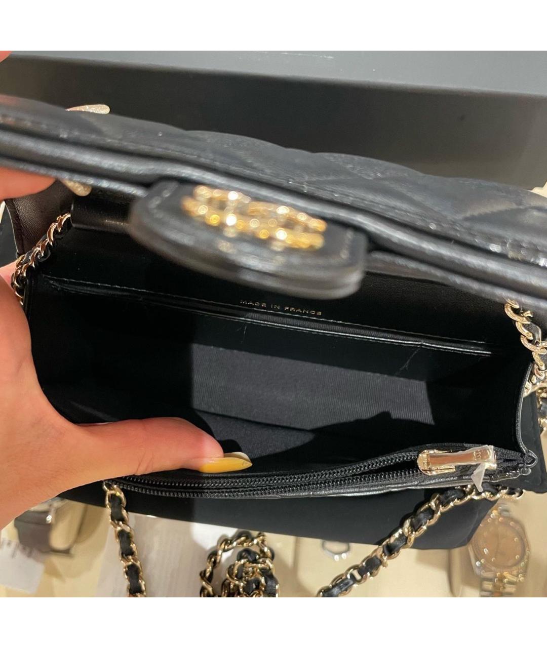 CHANEL Черная кожаная сумка через плечо, фото 7