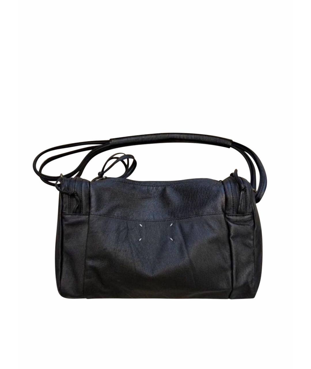 MAISON MARGIELA Черная кожаная сумка с короткими ручками, фото 1