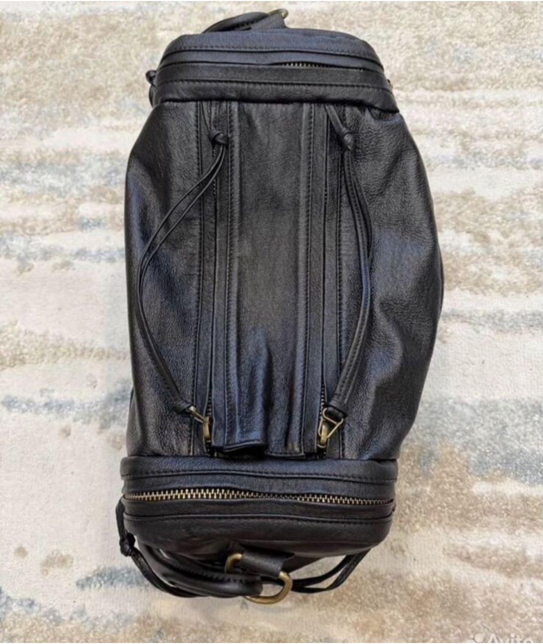 MAISON MARGIELA Черная кожаная сумка с короткими ручками, фото 4