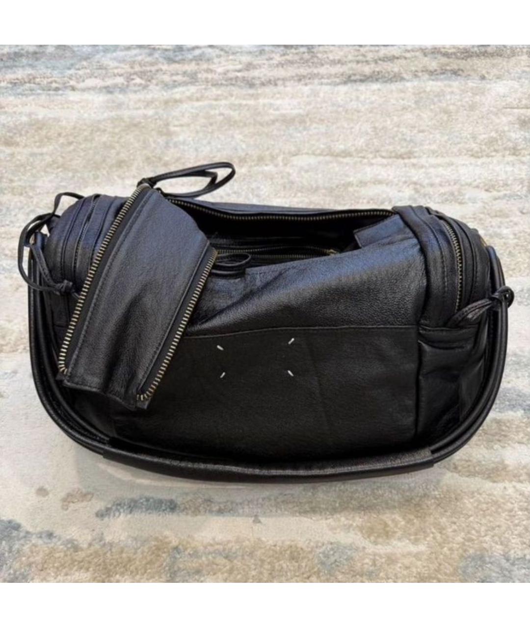 MAISON MARGIELA Черная кожаная сумка с короткими ручками, фото 5