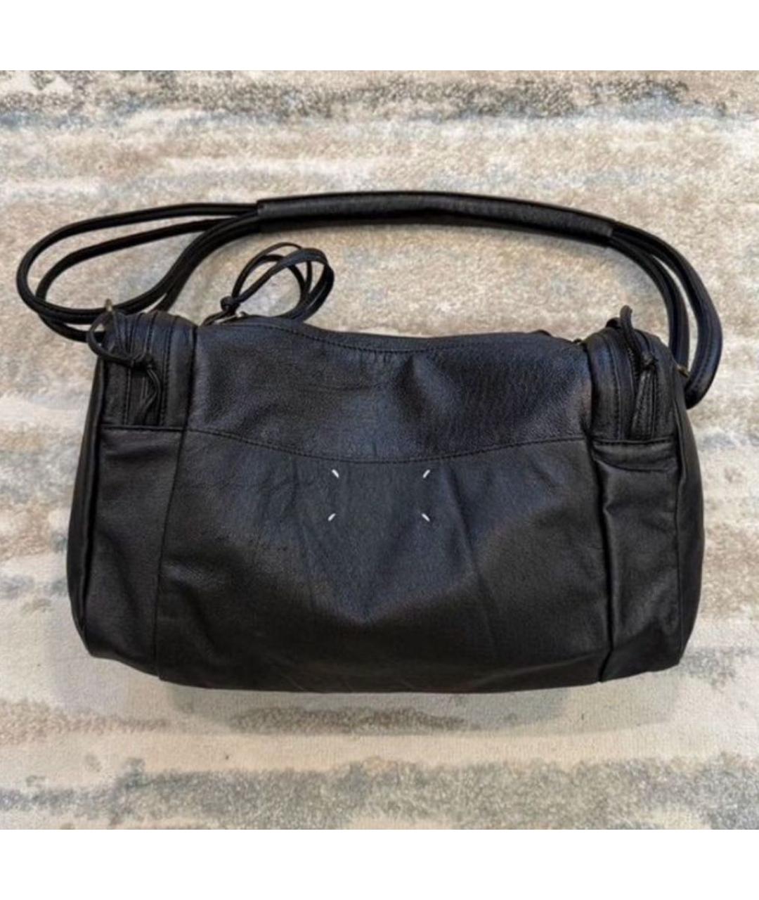 MAISON MARGIELA Черная кожаная сумка с короткими ручками, фото 6