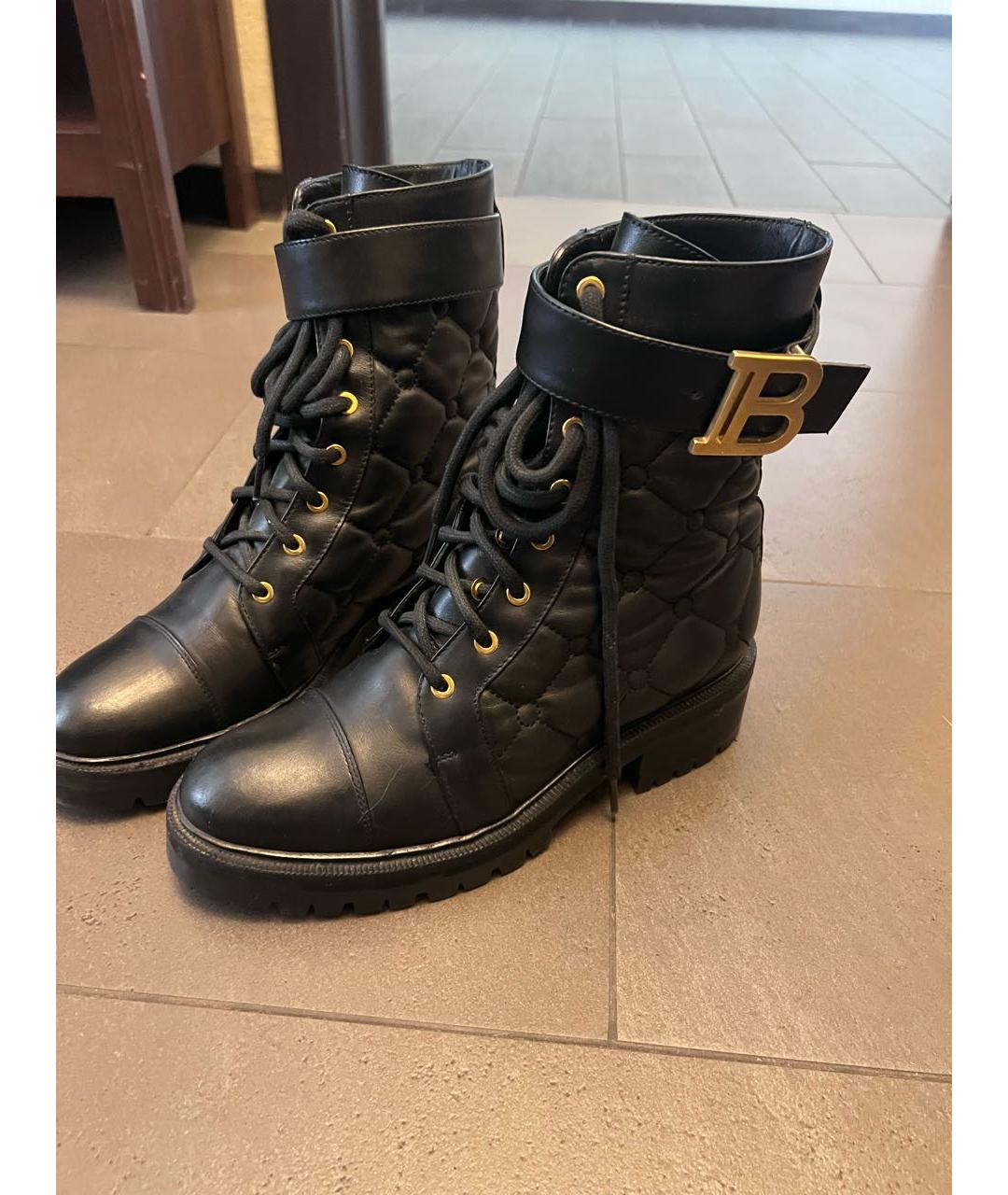 BALMAIN Черные кожаные ботинки, фото 4