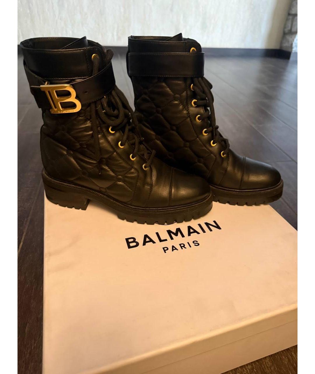 BALMAIN Черные кожаные ботинки, фото 5