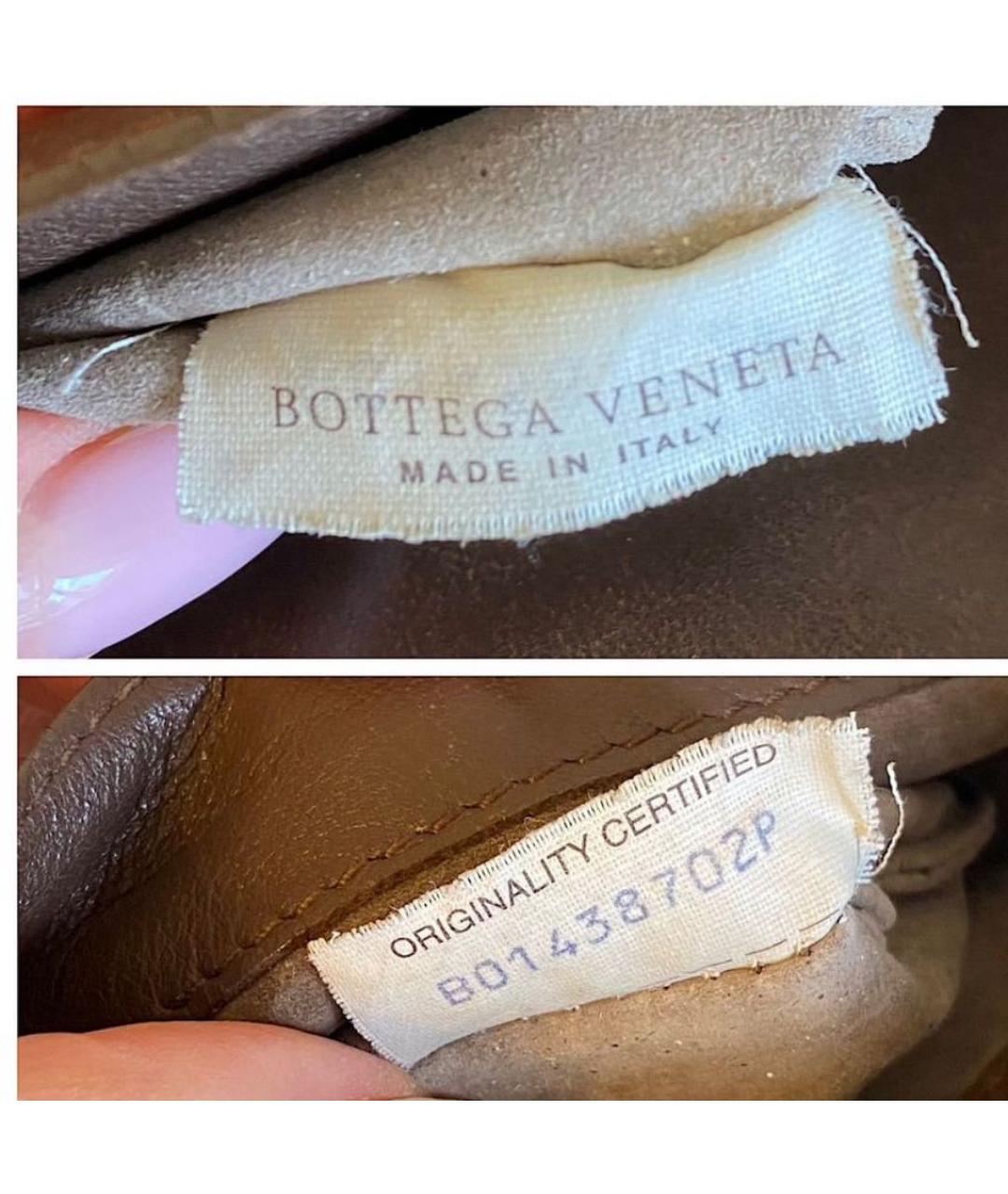 BOTTEGA VENETA Коричневая кожаная сумка через плечо, фото 8