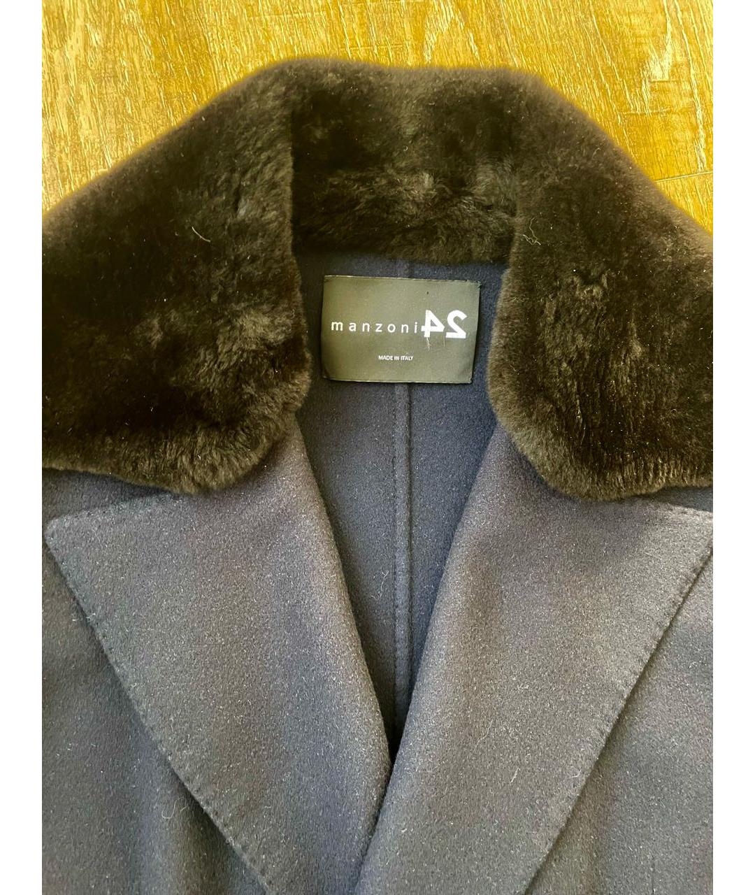 MANZONI 24 Темно-синее кашемировое пальто, фото 3