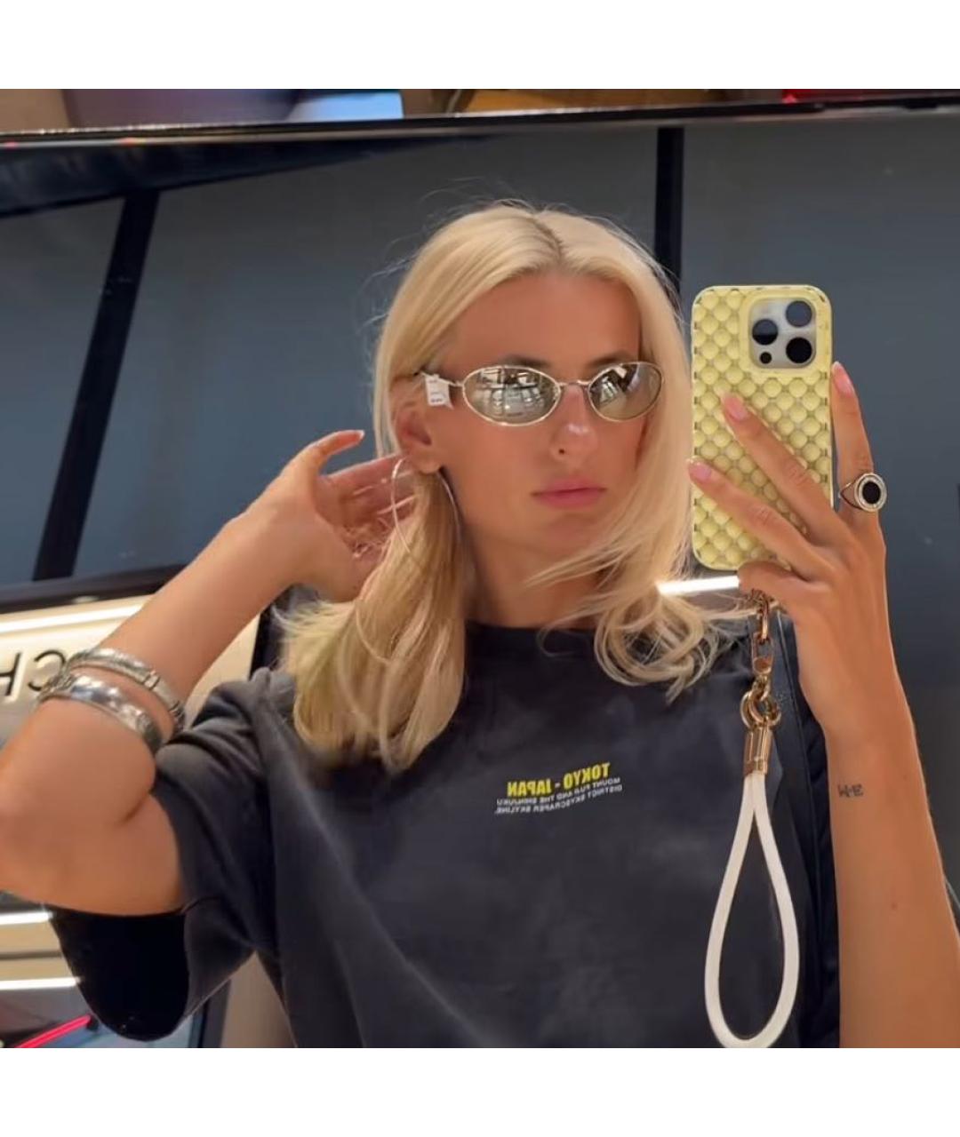 PRADA Серебряные металлические солнцезащитные очки, фото 8