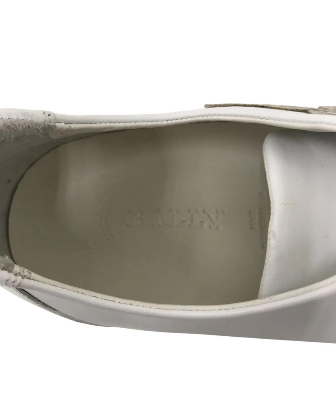 BALLY Белые низкие кроссовки / кеды из лакированной кожи, фото 4