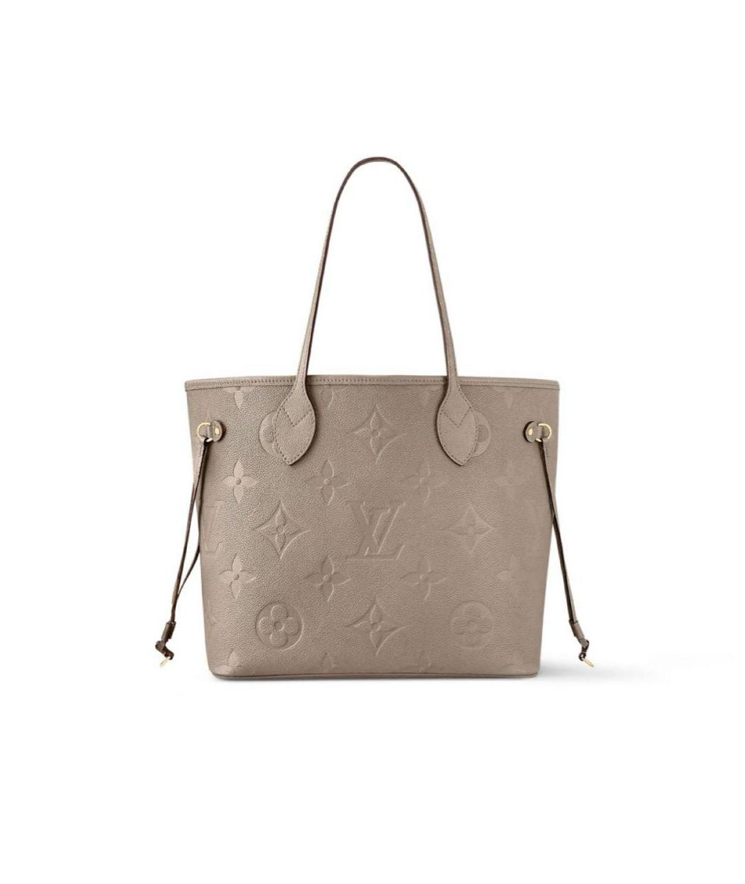 LOUIS VUITTON Бежевая кожаная сумка тоут, фото 8