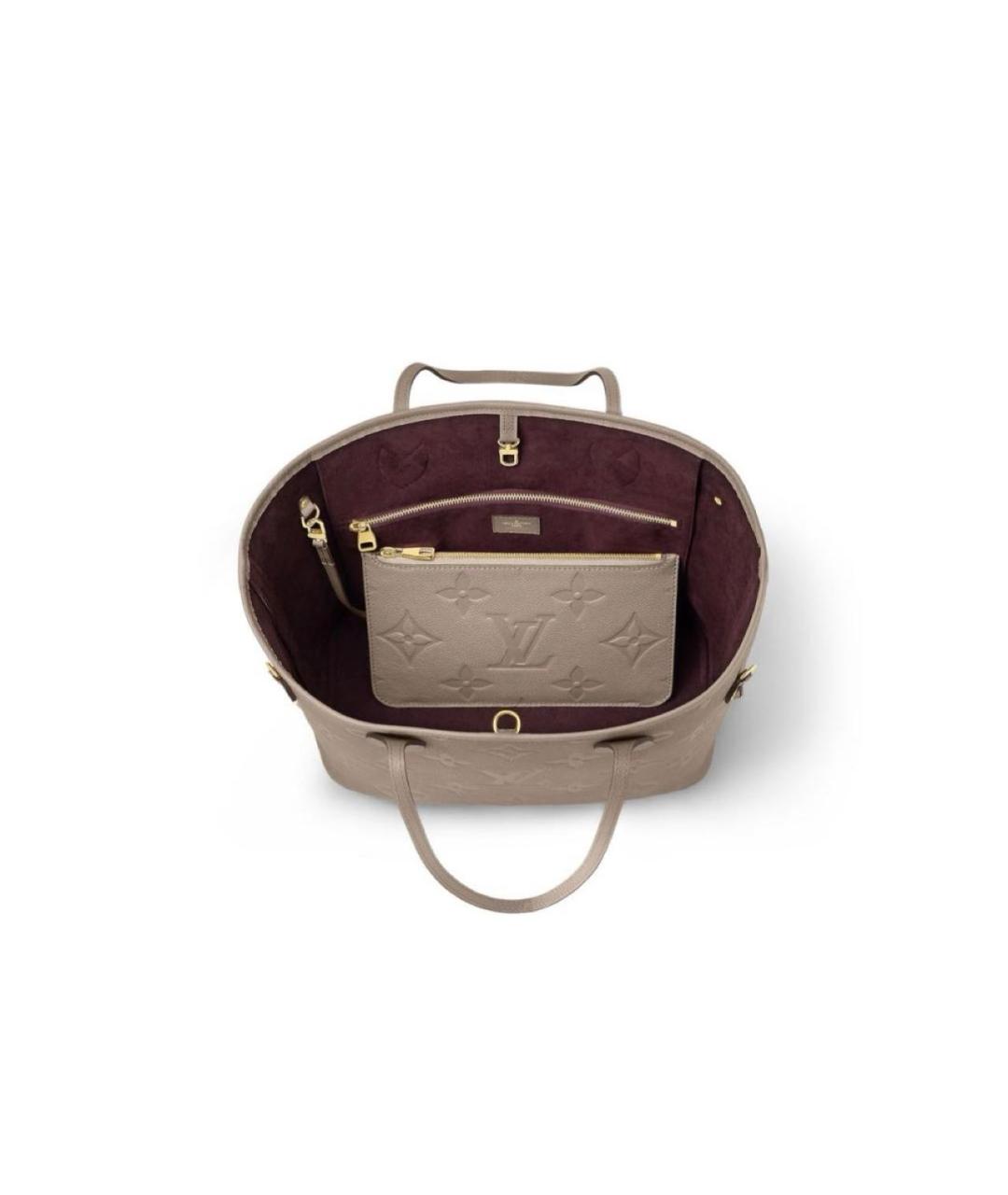 LOUIS VUITTON Бежевая кожаная сумка тоут, фото 7