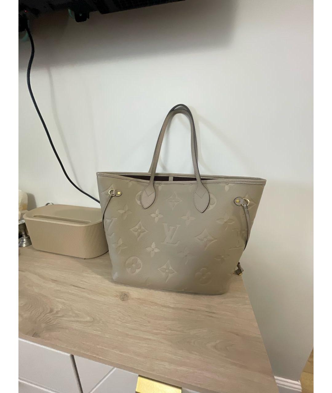 LOUIS VUITTON Бежевая кожаная сумка тоут, фото 2