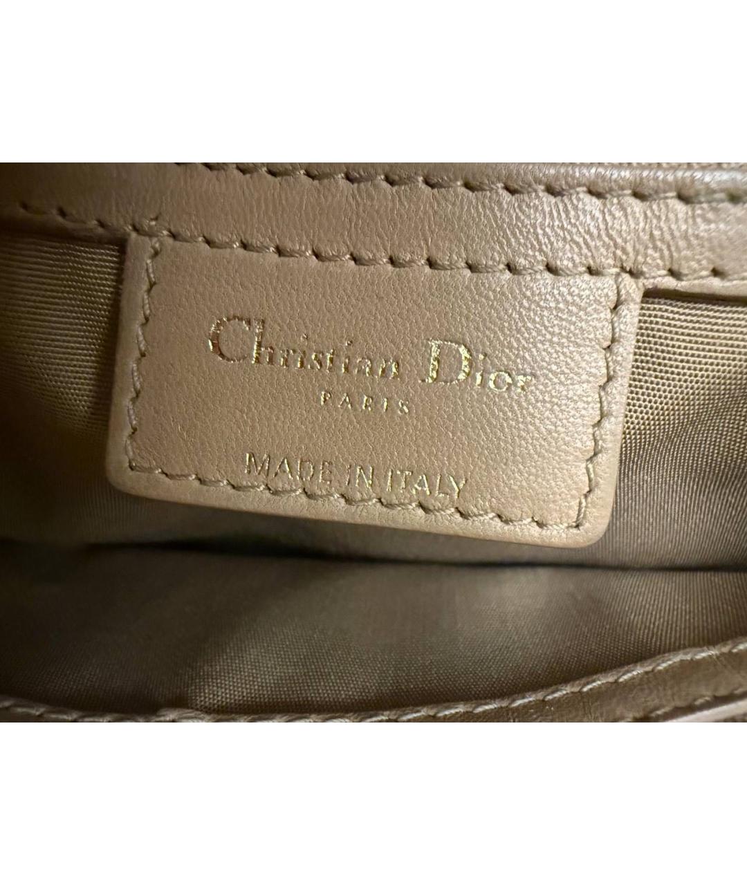 CHRISTIAN DIOR Бежевая кожаная сумка тоут, фото 6