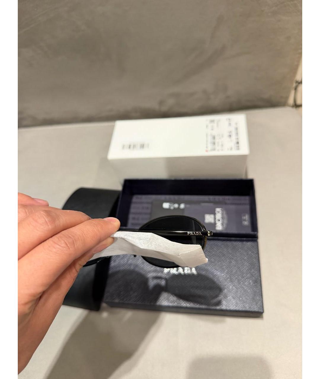 PRADA Черные металлические солнцезащитные очки, фото 5