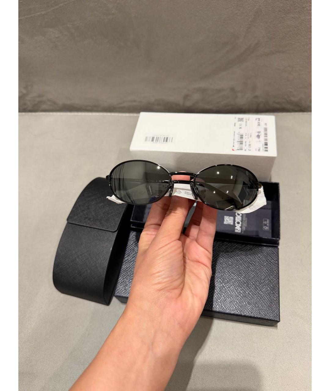 PRADA Черные металлические солнцезащитные очки, фото 4