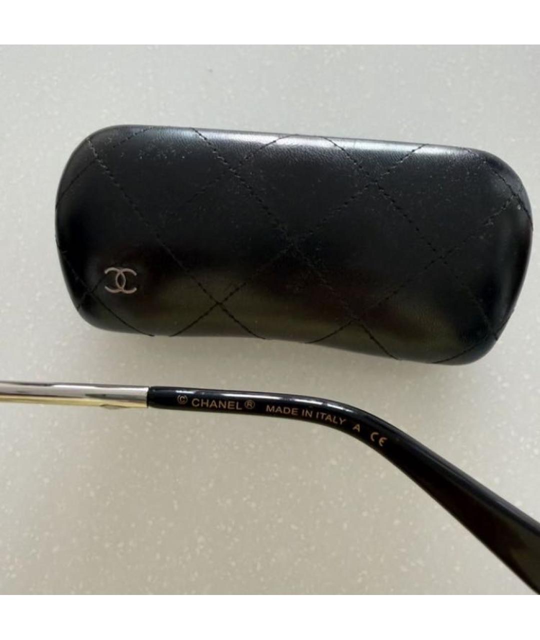 CHANEL Антрацитовые пластиковые солнцезащитные очки, фото 3