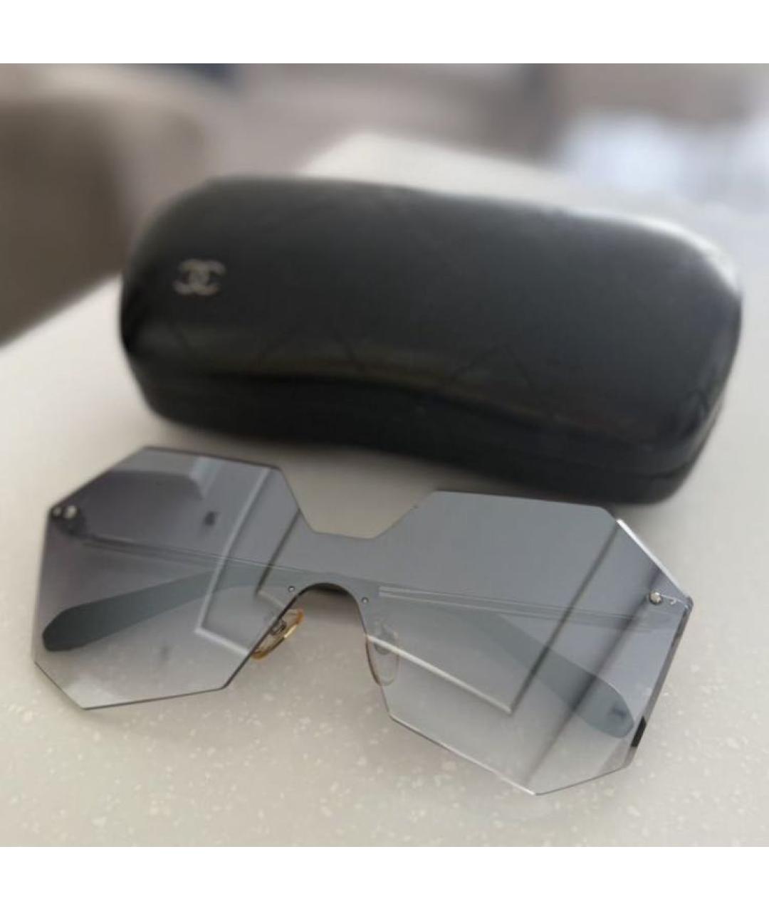 CHANEL Антрацитовые пластиковые солнцезащитные очки, фото 2