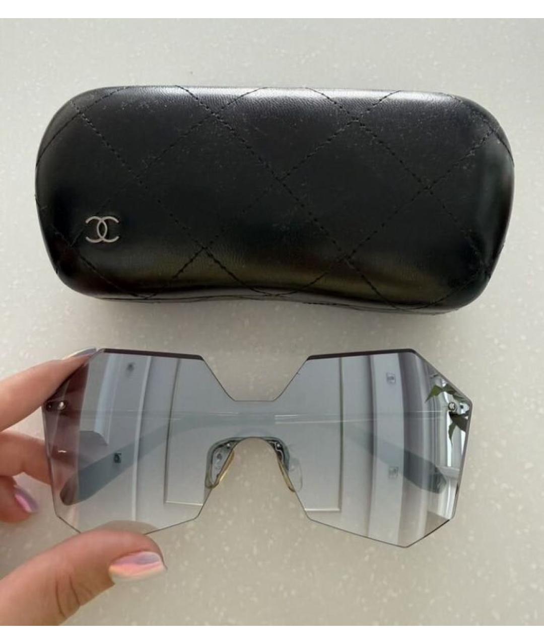 CHANEL Антрацитовые пластиковые солнцезащитные очки, фото 5