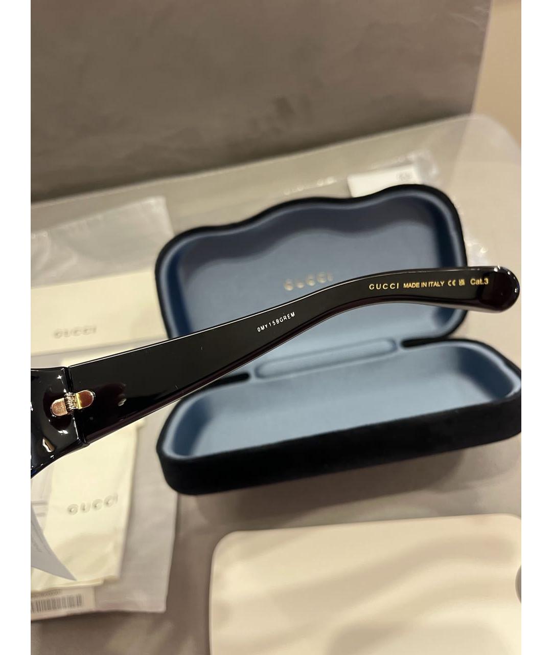 GUCCI Черные пластиковые солнцезащитные очки, фото 7