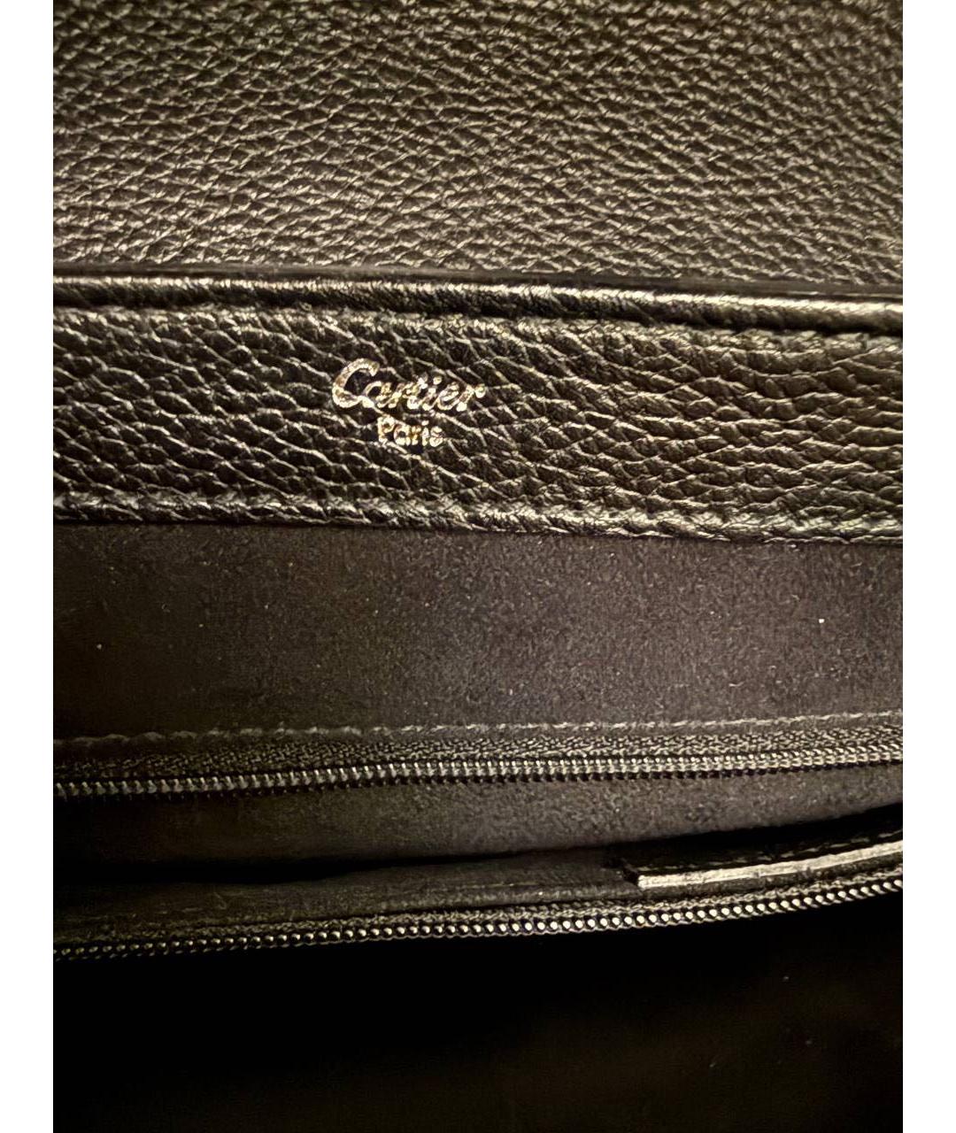 CARTIER Черная кожаная сумка тоут, фото 8