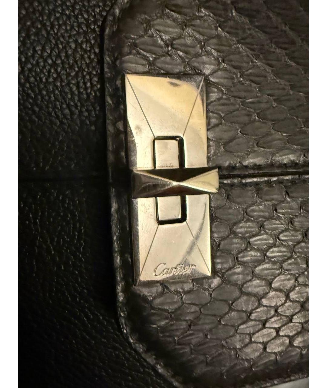 CARTIER Черная кожаная сумка тоут, фото 7