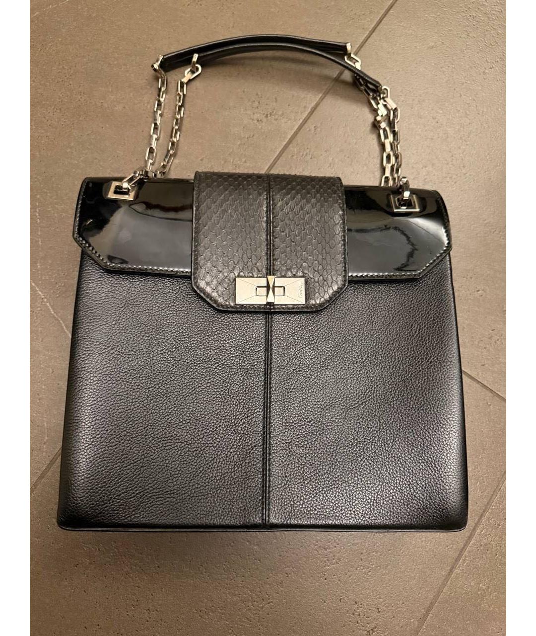 CARTIER Черная кожаная сумка тоут, фото 9