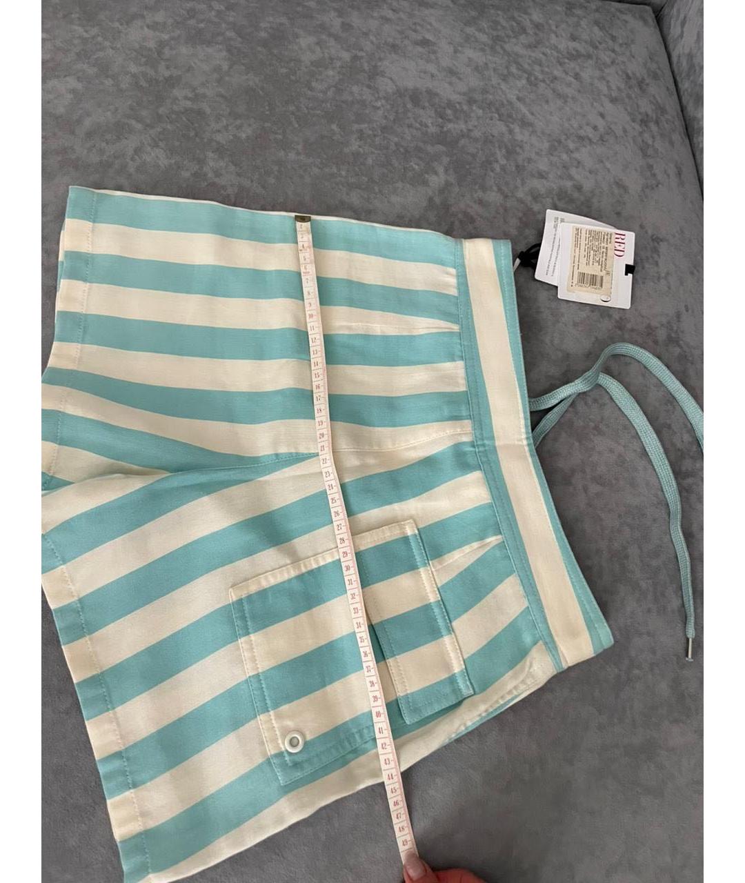 RED VALENTINO Голубые хлопковые шорты, фото 7