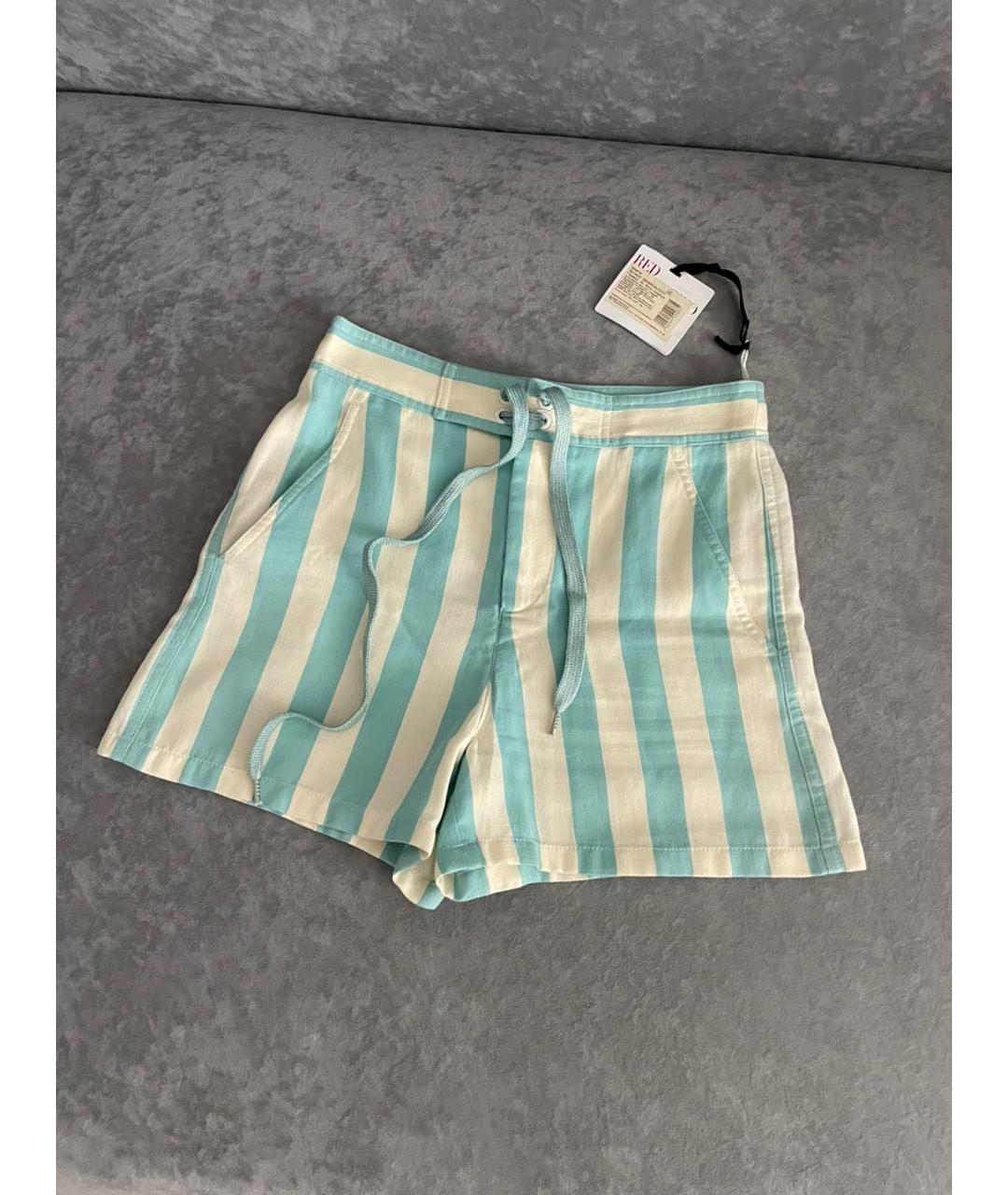 RED VALENTINO Голубые хлопковые шорты, фото 9