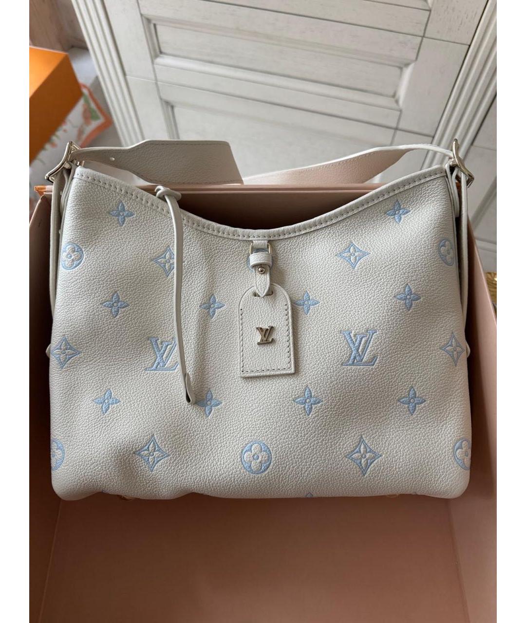 LOUIS VUITTON Белая кожаная сумка через плечо, фото 6