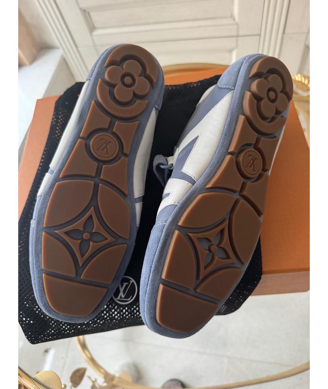 LOUIS VUITTON Голубые замшевые кроссовки, фото 4