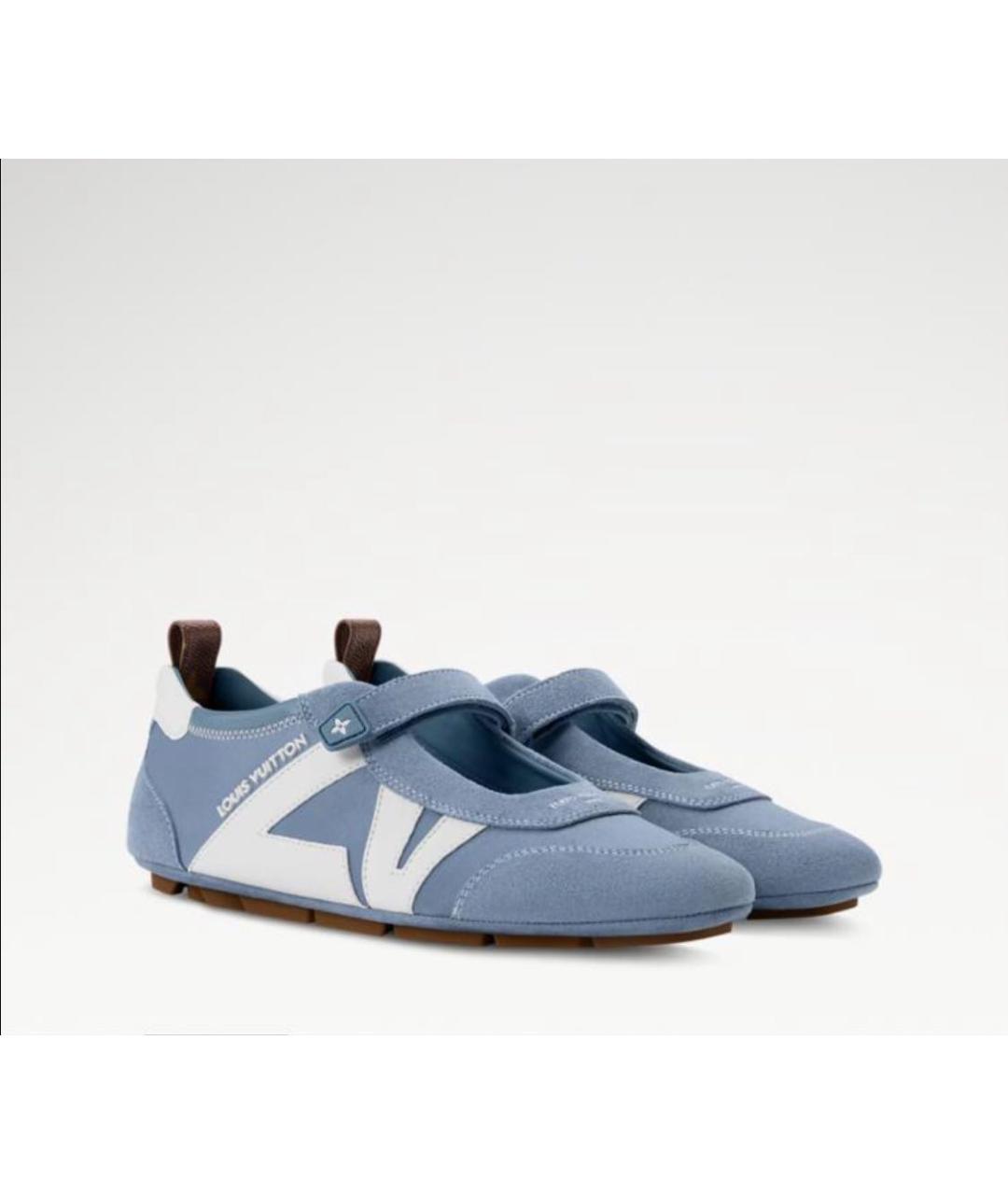 LOUIS VUITTON Голубые замшевые кроссовки, фото 6