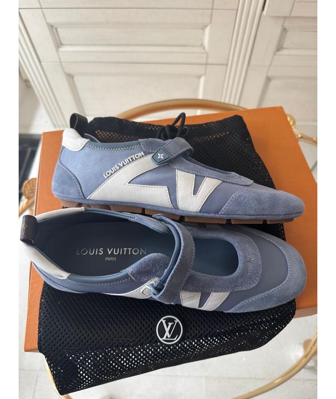 LOUIS VUITTON Голубые замшевые кроссовки, фото 7