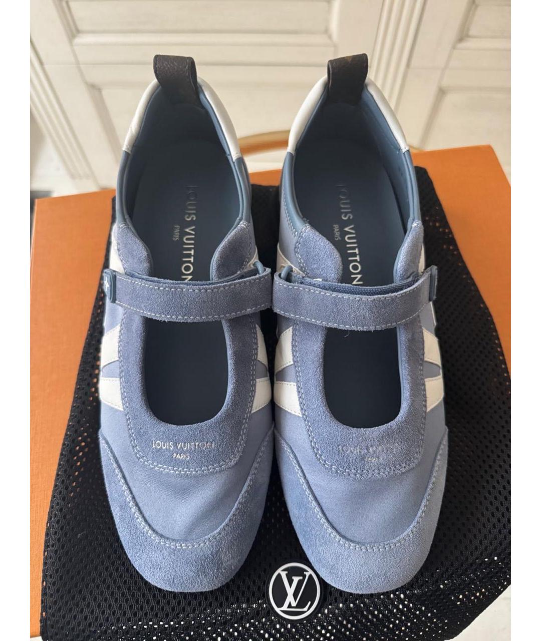 LOUIS VUITTON Голубые замшевые кроссовки, фото 2