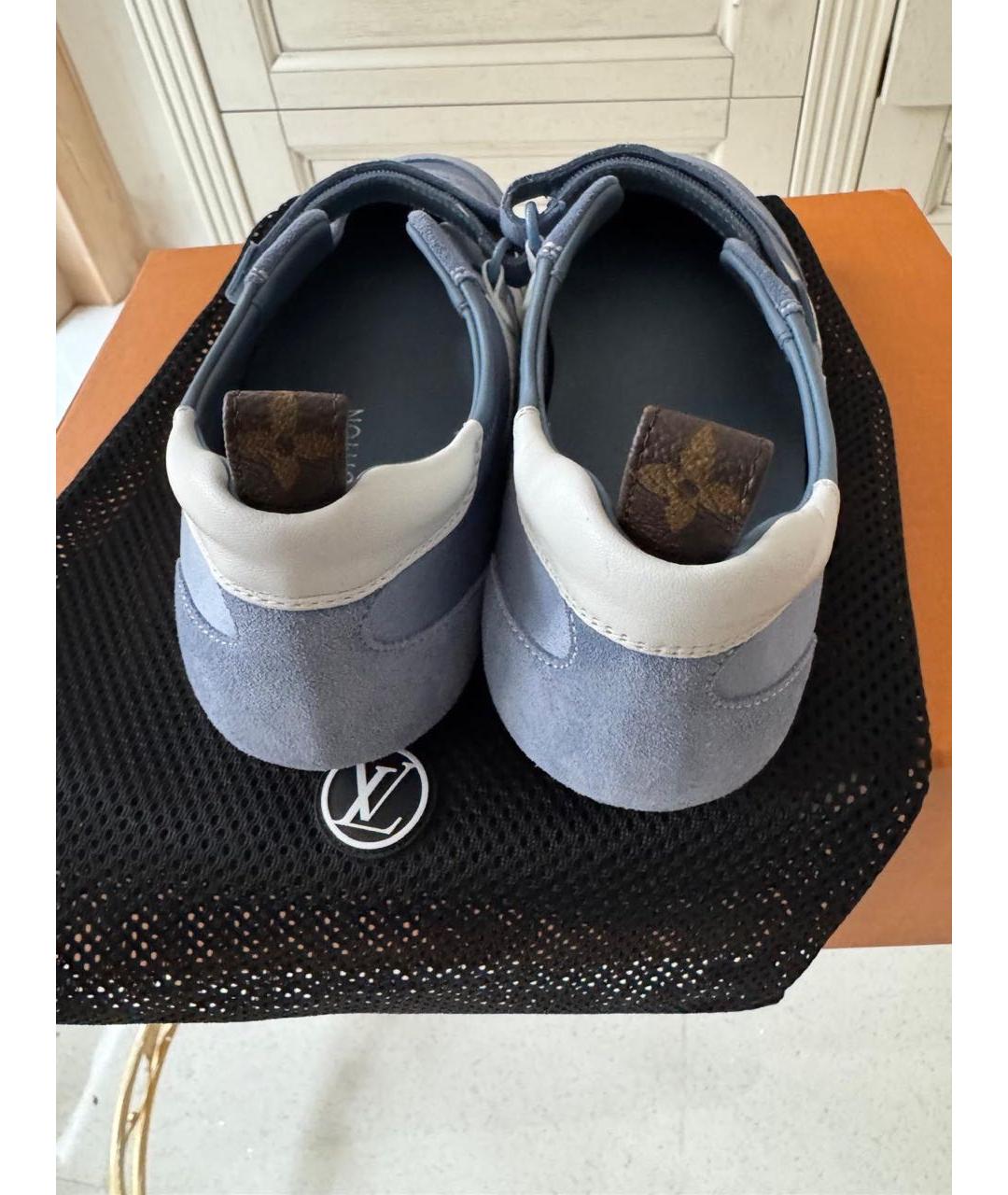 LOUIS VUITTON Голубые замшевые кроссовки, фото 3