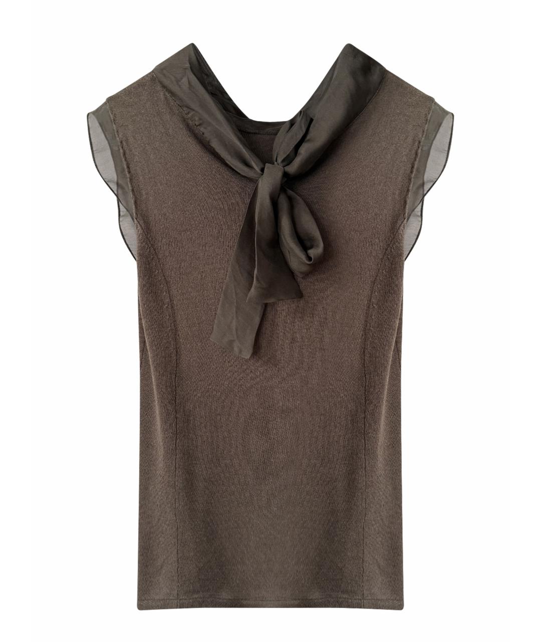 ALBERTA FERRETTI Коричневый кашемировый джемпер / свитер, фото 1