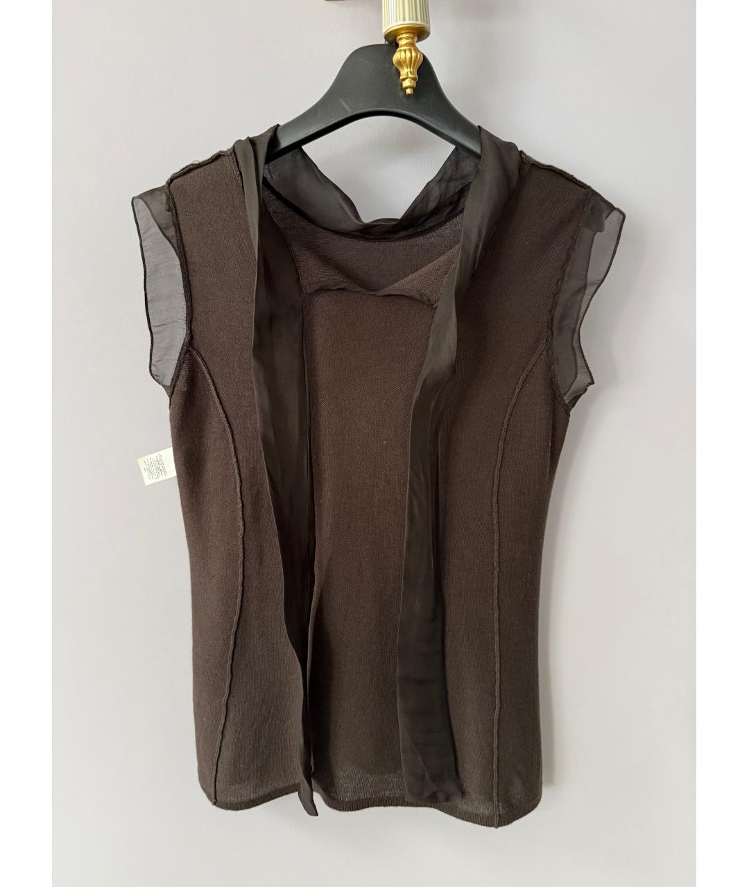 ALBERTA FERRETTI Коричневый кашемировый джемпер / свитер, фото 3