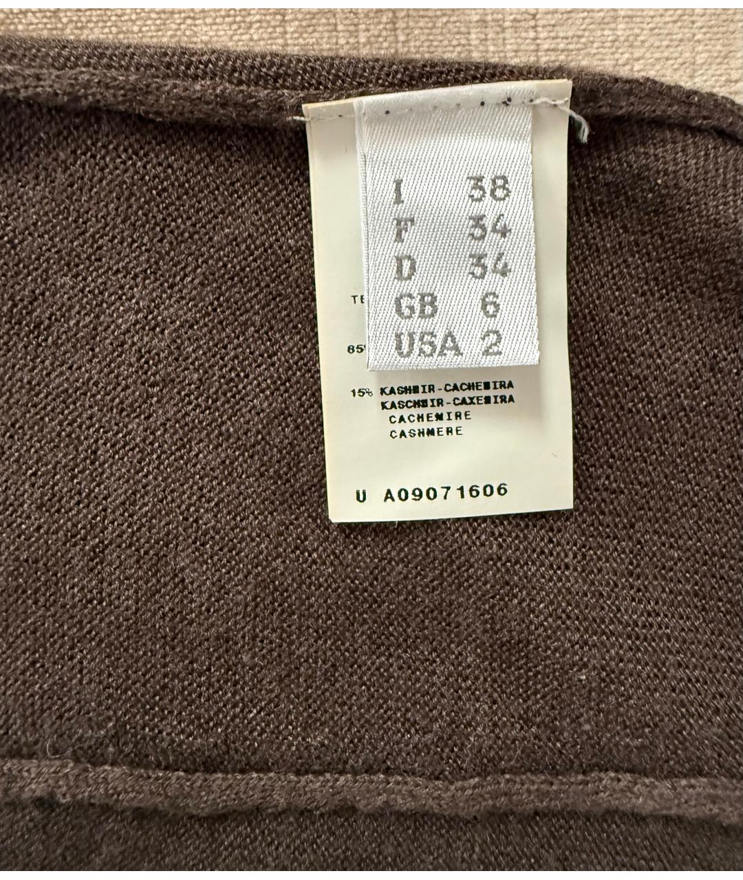 ALBERTA FERRETTI Коричневый кашемировый джемпер / свитер, фото 7