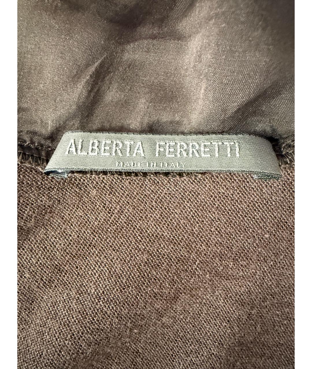 ALBERTA FERRETTI Коричневый кашемировый джемпер / свитер, фото 5