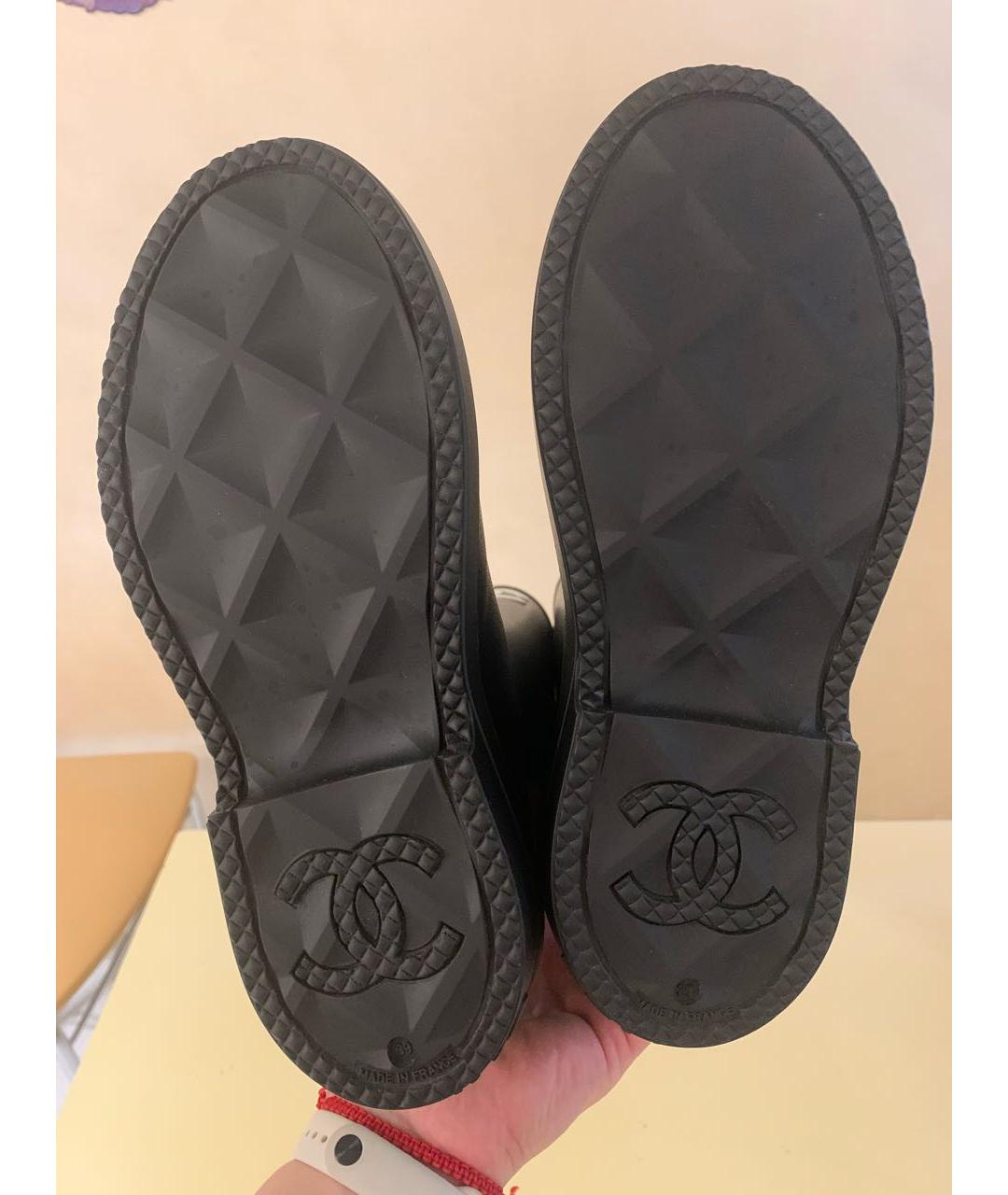 CHANEL Черные резиновые сапоги, фото 4