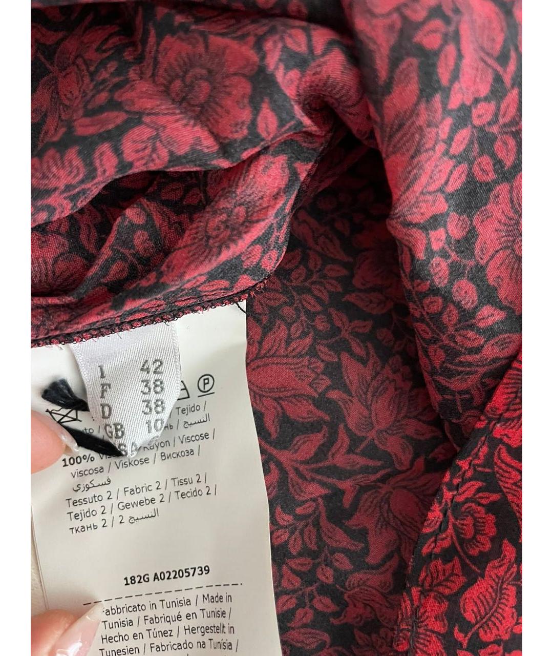 PHILOSOPHY DI LORENZO SERAFINI Красная вискозная блузы, фото 5